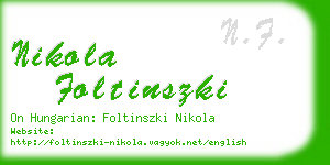 nikola foltinszki business card